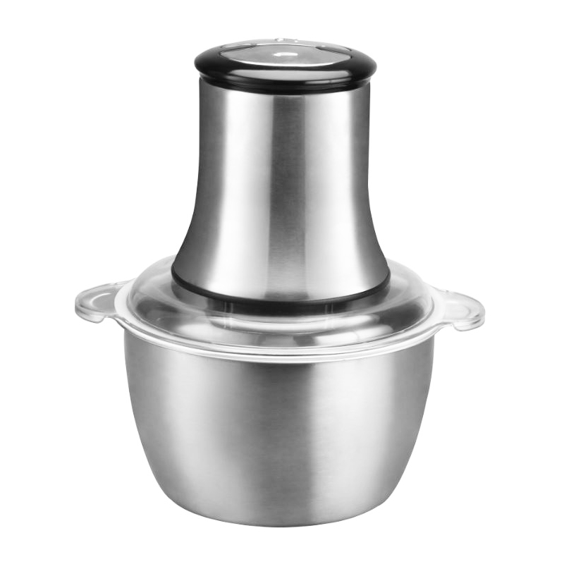 Picador de alimentos eléctrico de venta caliente producido en fábrica profesional con acabado de acero inoxidable completo y tazón de capacidad de 2 litros